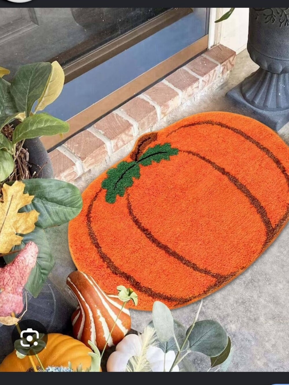 Autumn Pumpkin Coir Door Mat - Orange Welcome Accent